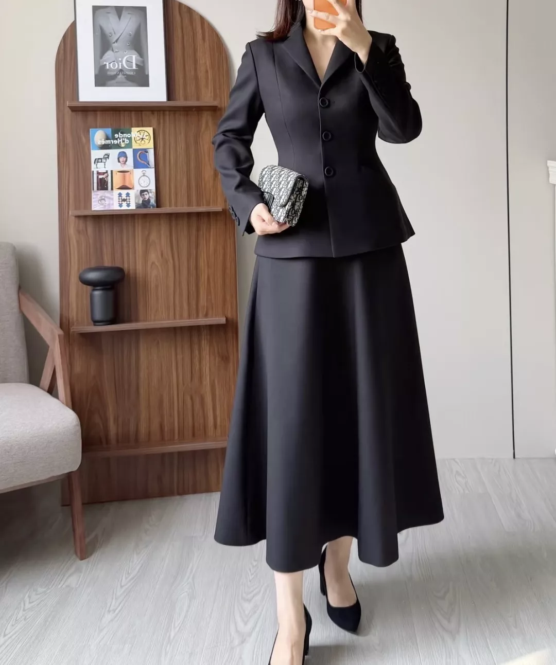 디올 우아한 플레어 실루엣 스커트 상세 이미지 14