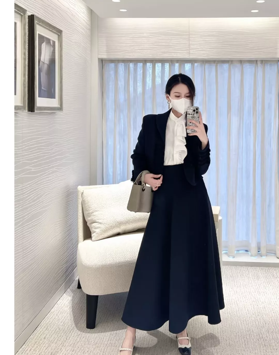 디올 우아한 플레어 실루엣 스커트 상세 이미지 10