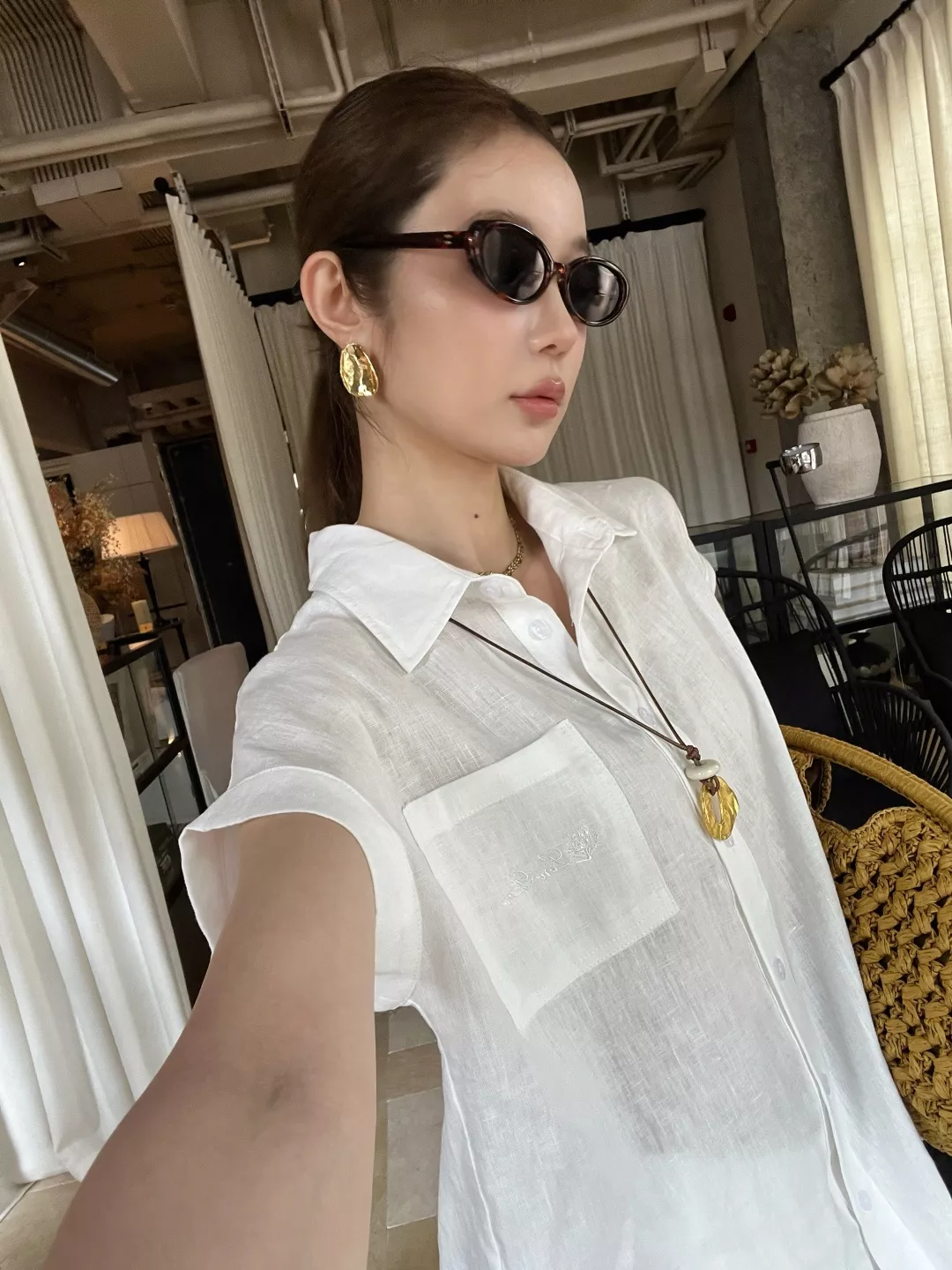 로로피아나 여름 린넨 반팔 셔츠 상세 이미지 24