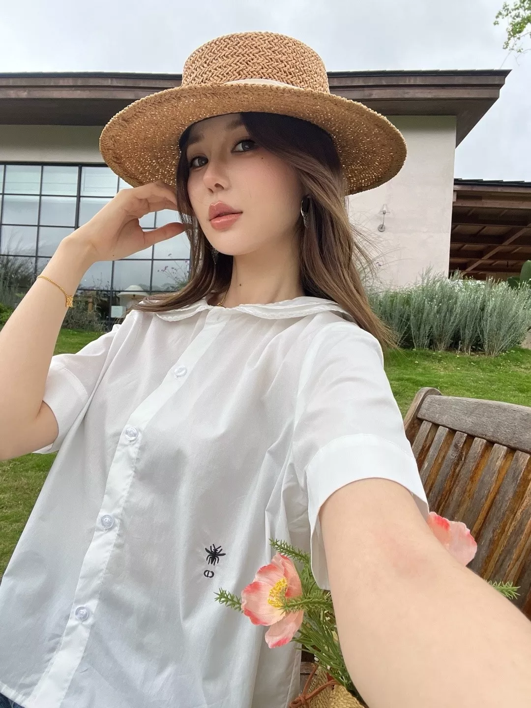 디올 클래식 화이트 레이스 카라 셔츠 상세 이미지 18