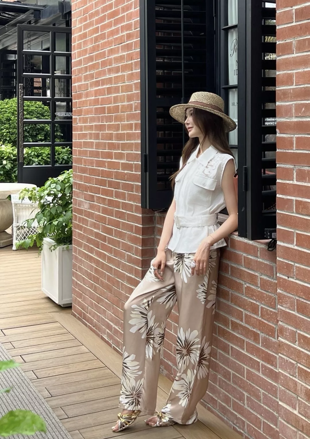 브루넬로쿠치넬리 플라워 프린트 실크 와이드 팬츠 상세 이미지 23