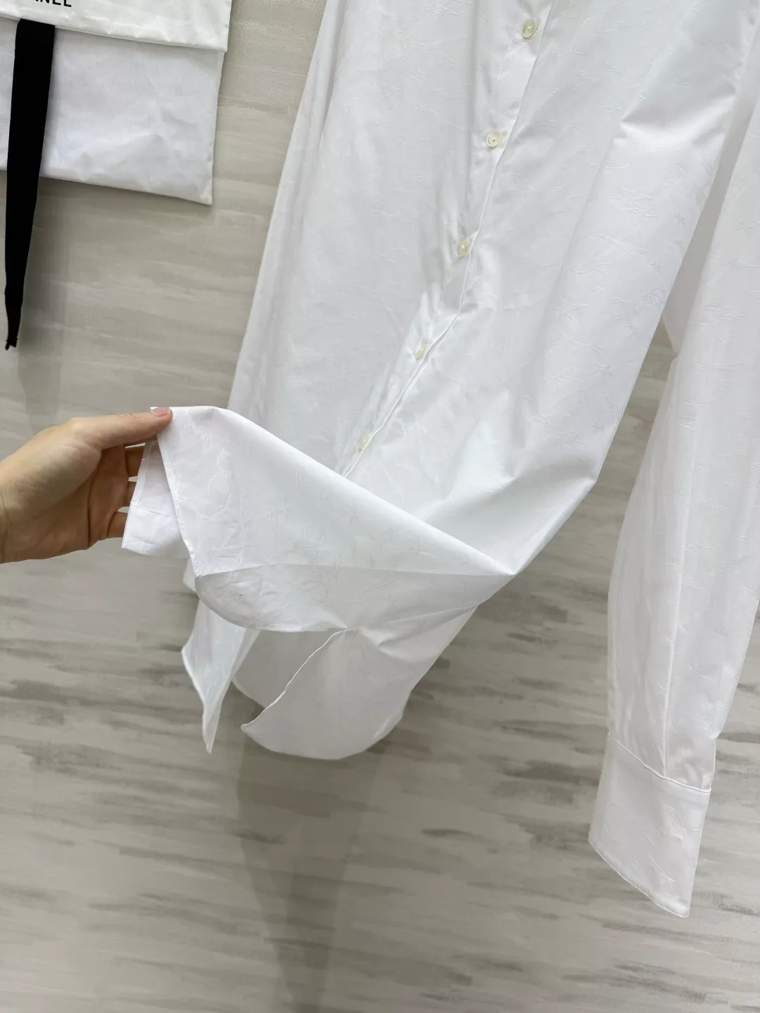 샤넬 자카드 패턴 코튼 셔츠 상세 이미지 5