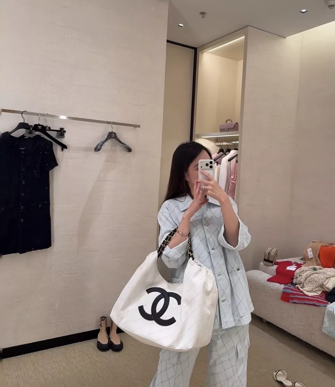 샤넬 퀼팅 라인 카라 아우터 상세 이미지 33