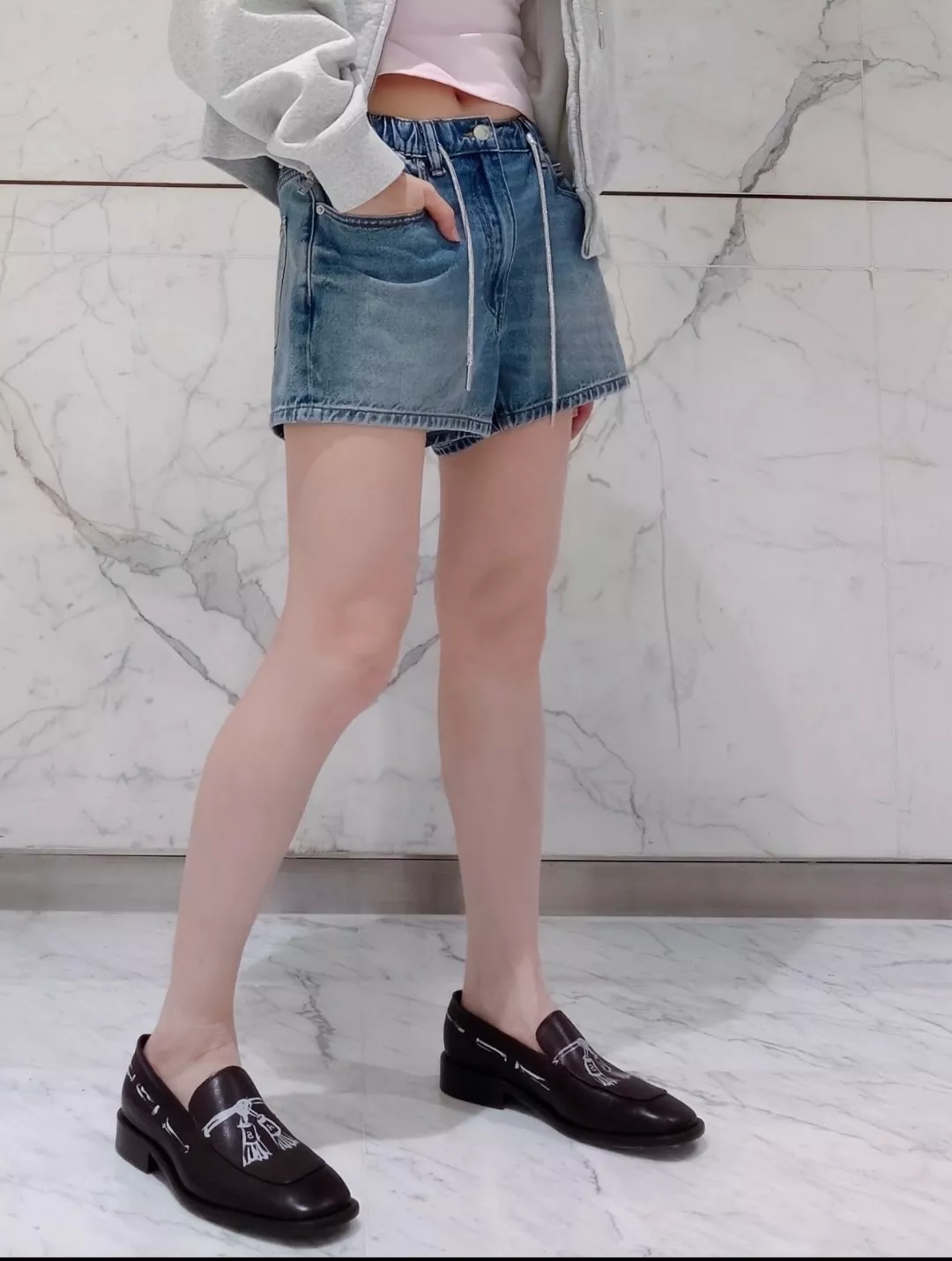 알렉산더왕 스트링 장식 데님 쇼츠 상세 이미지 9