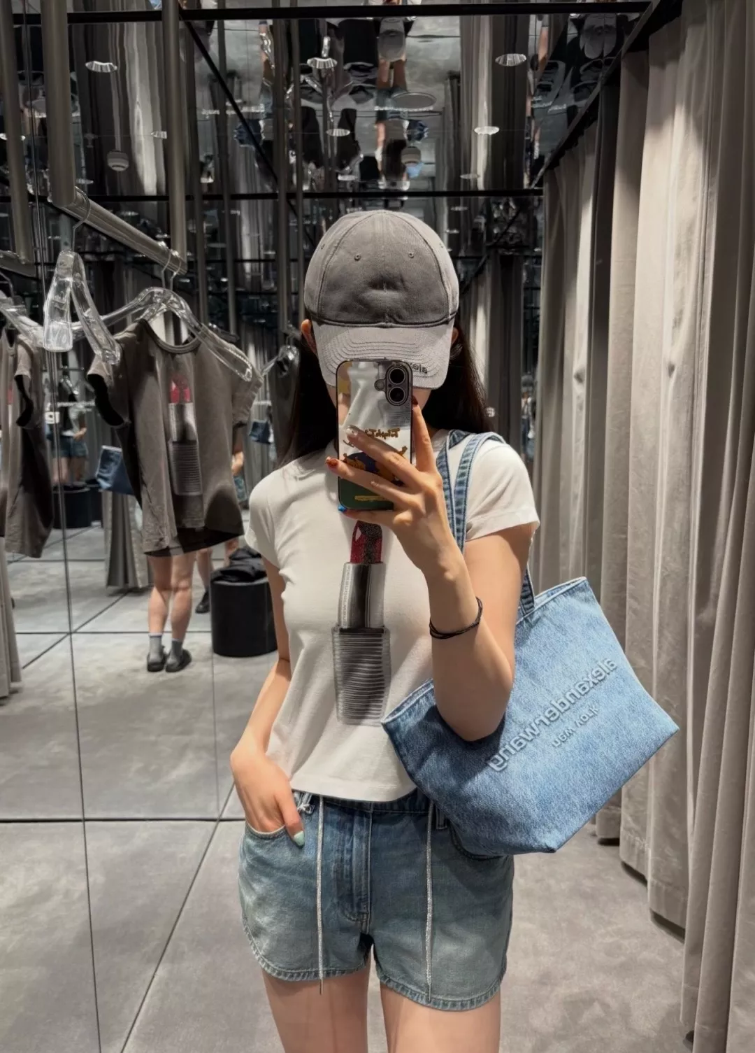 알렉산더왕 스트링 장식 데님 쇼츠 상세 이미지 1