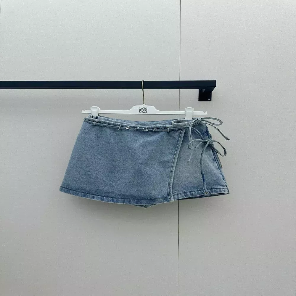 로에베 언밸런스 랩 스타일 데님 스커트