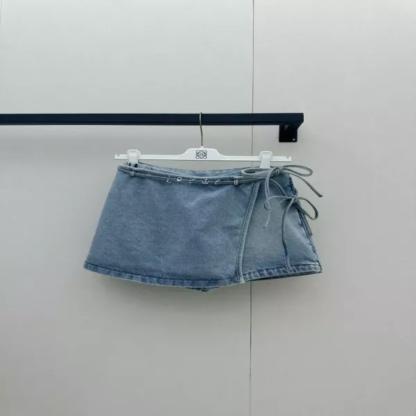 로에베 언밸런스 랩 스타일 데님 스커트