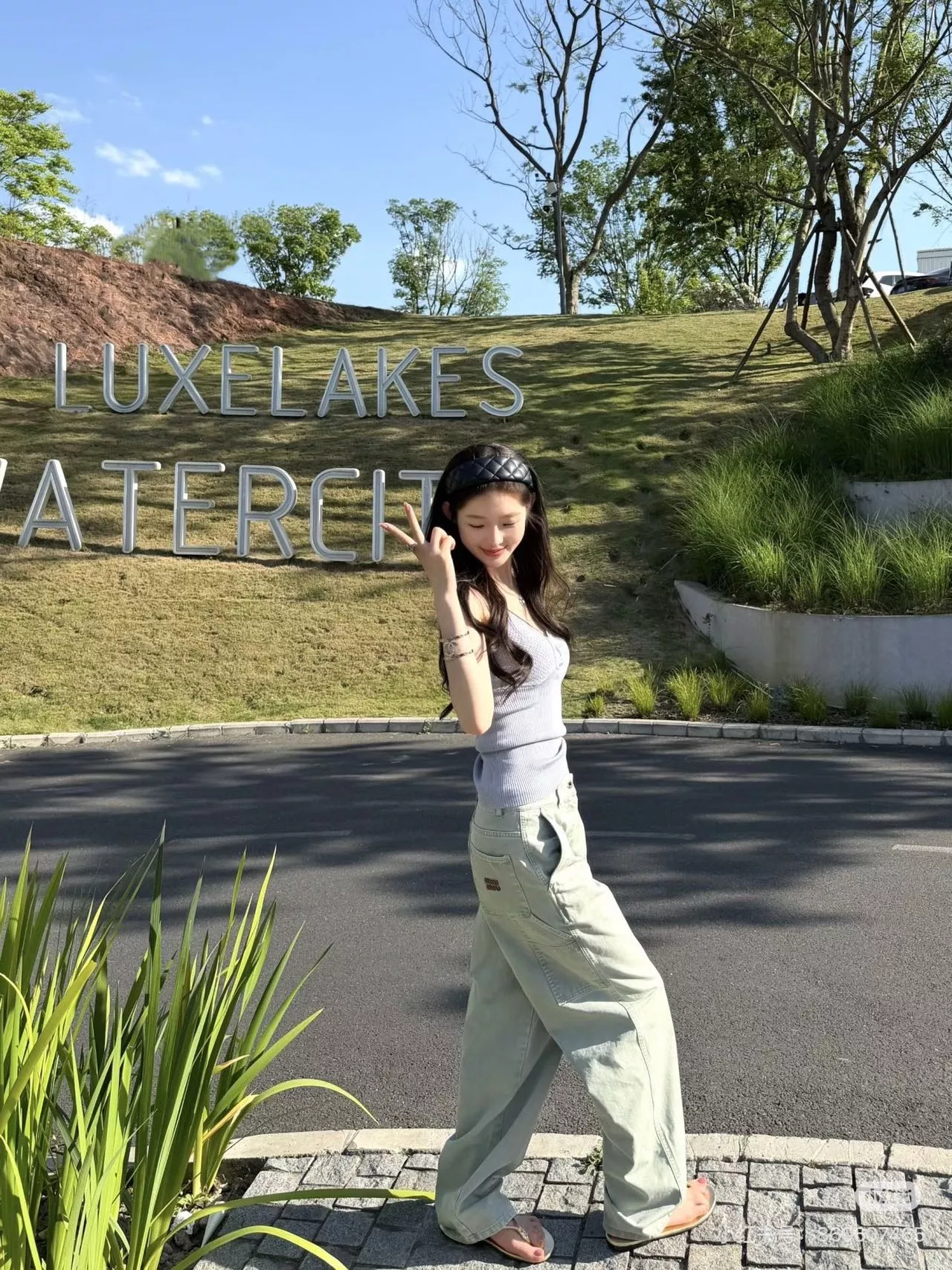 미우미우 민트 워싱 와이드 카고 진 상세 이미지 15