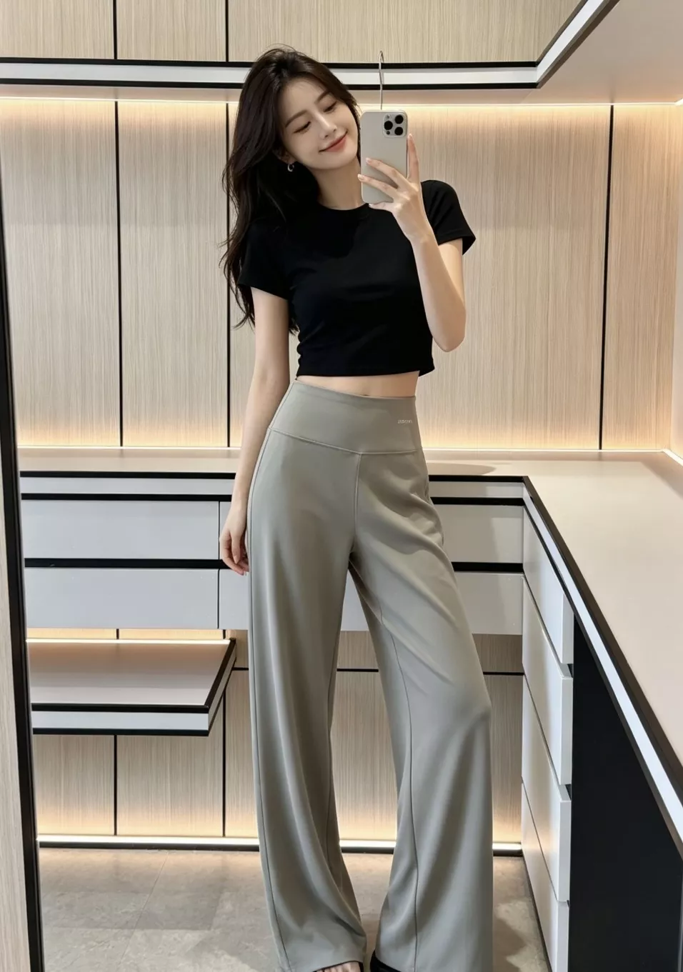 더로우 하이웨이스트 요가 스트레이트 팬츠 상세 이미지 87