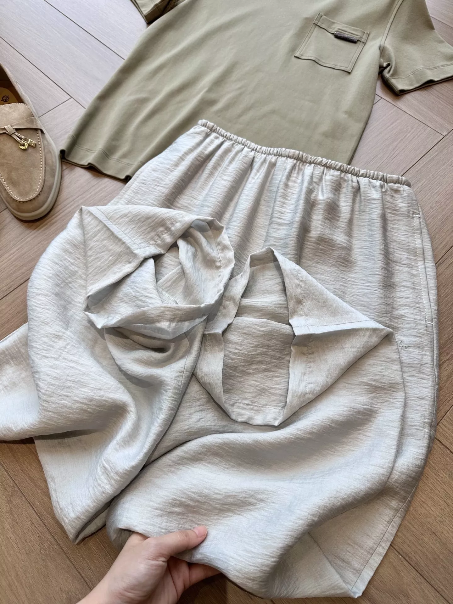 로로피아나 에어 와이드 밴딩 팬츠 상세 이미지 17