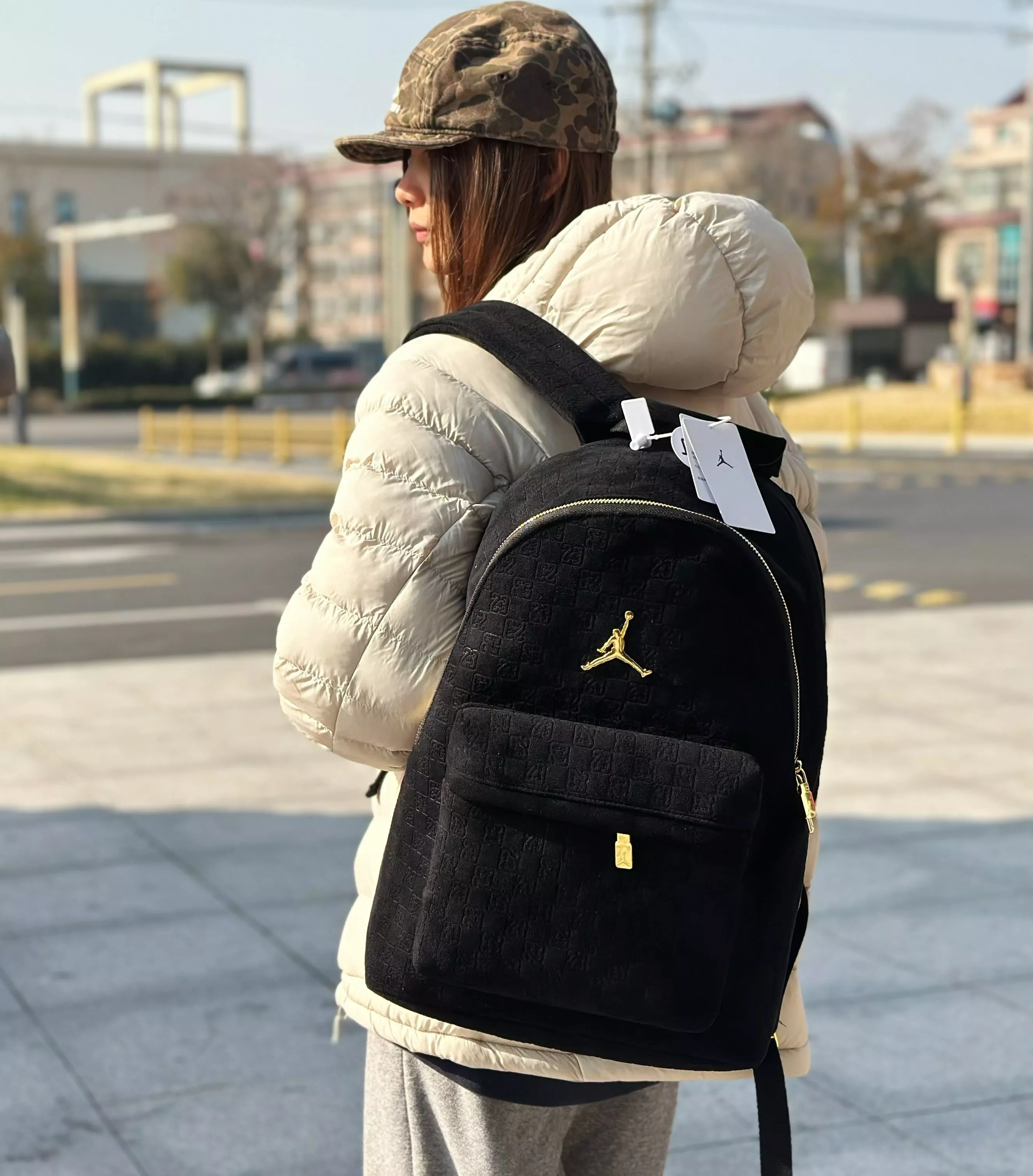 에어조던 더블 레이어 PU 프린트 가방 상세 이미지 2