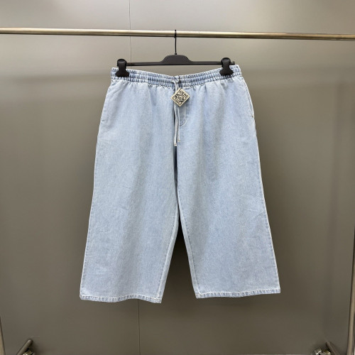로에베 워싱 코튼 데님 밴딩 팬츠