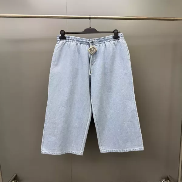로에베 워싱 코튼 데님 밴딩 팬츠