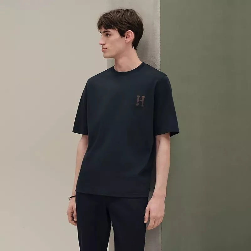 에르메스 에이치 슈발 디테일 코튼 반팔 탑 상세 이미지 10