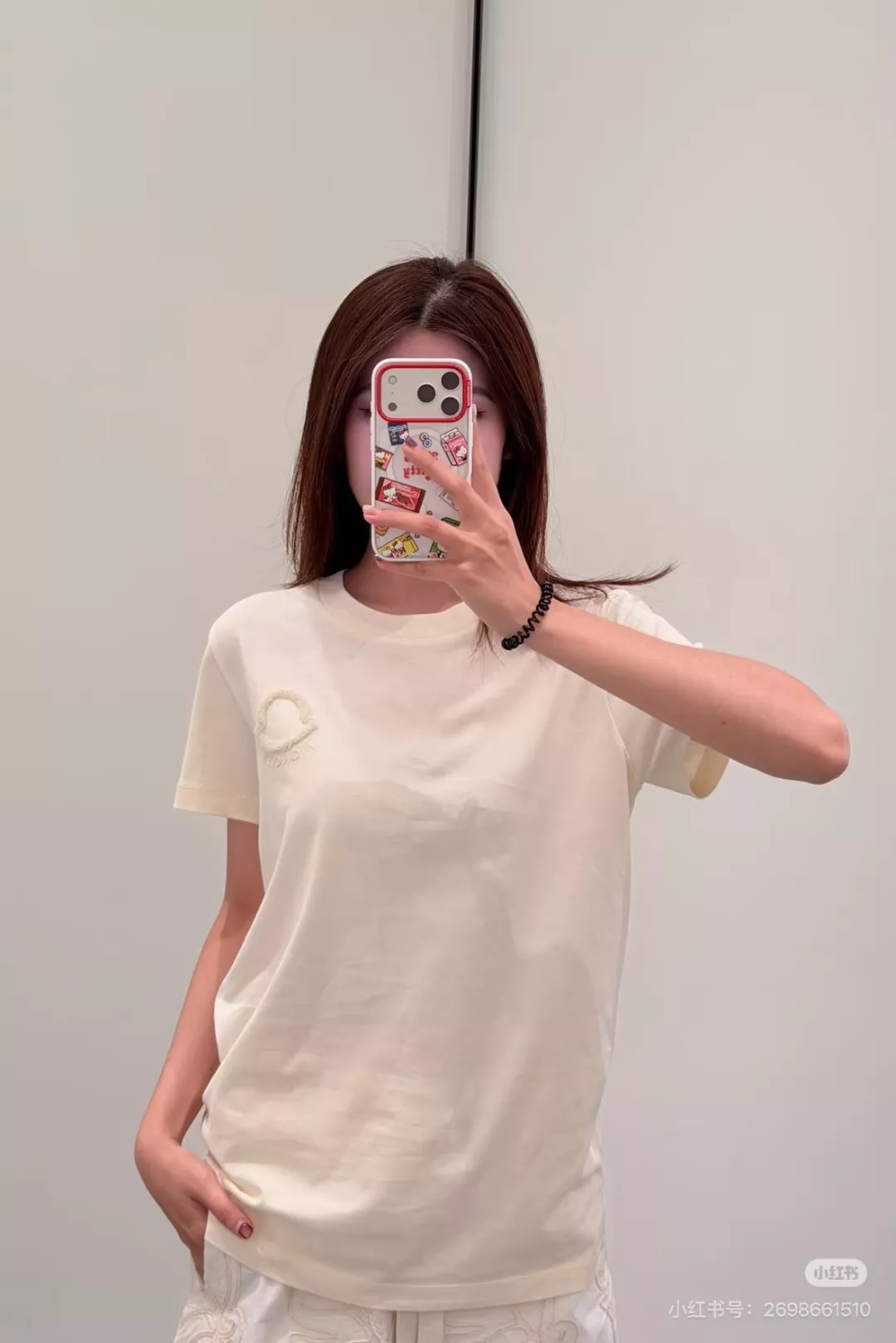 몽클레어 로고 포인트 라운드 반팔 탑 상세 이미지 10