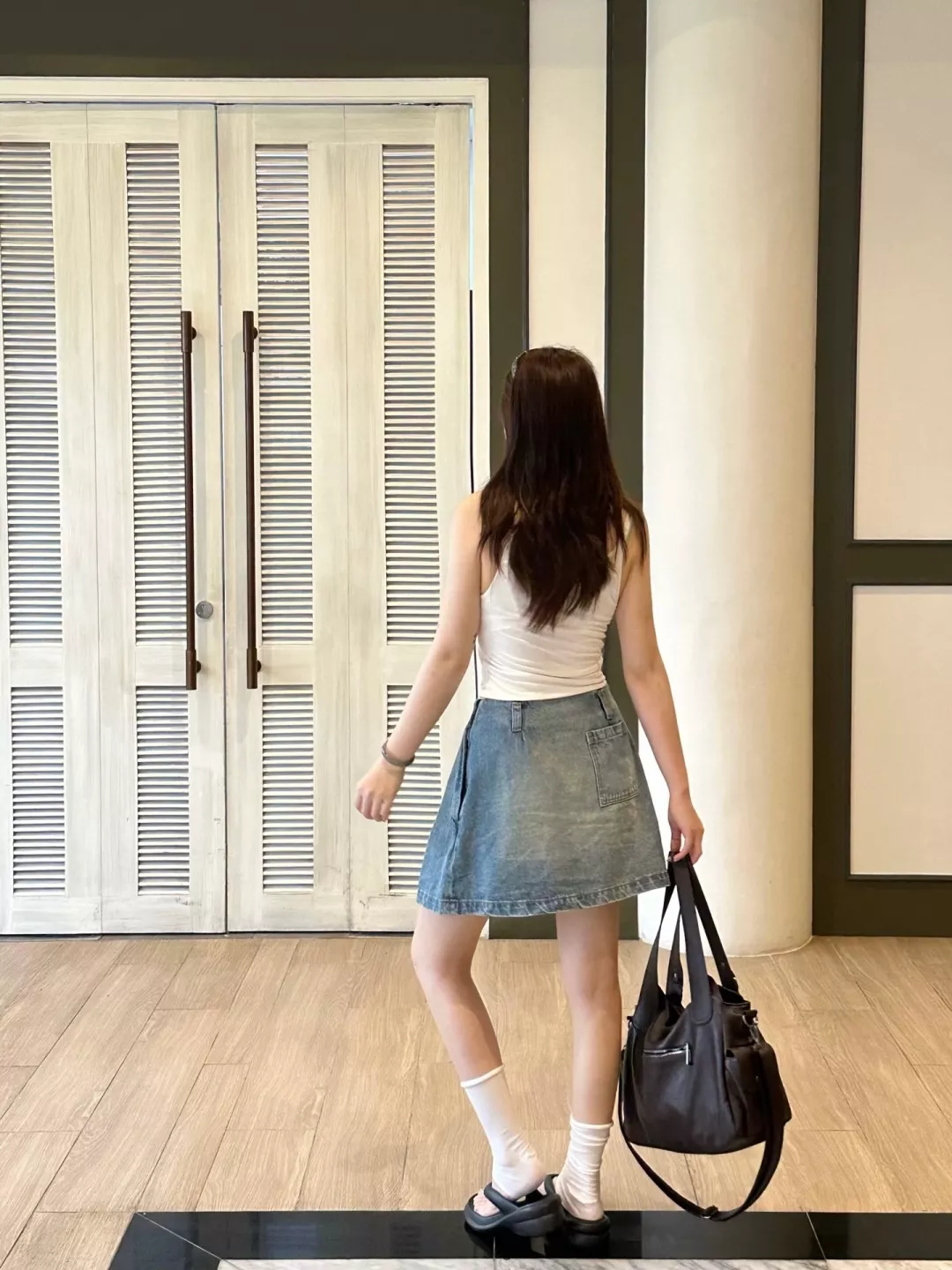 로에베 워싱 블루 비대칭 데님 반치마 상세 이미지 20