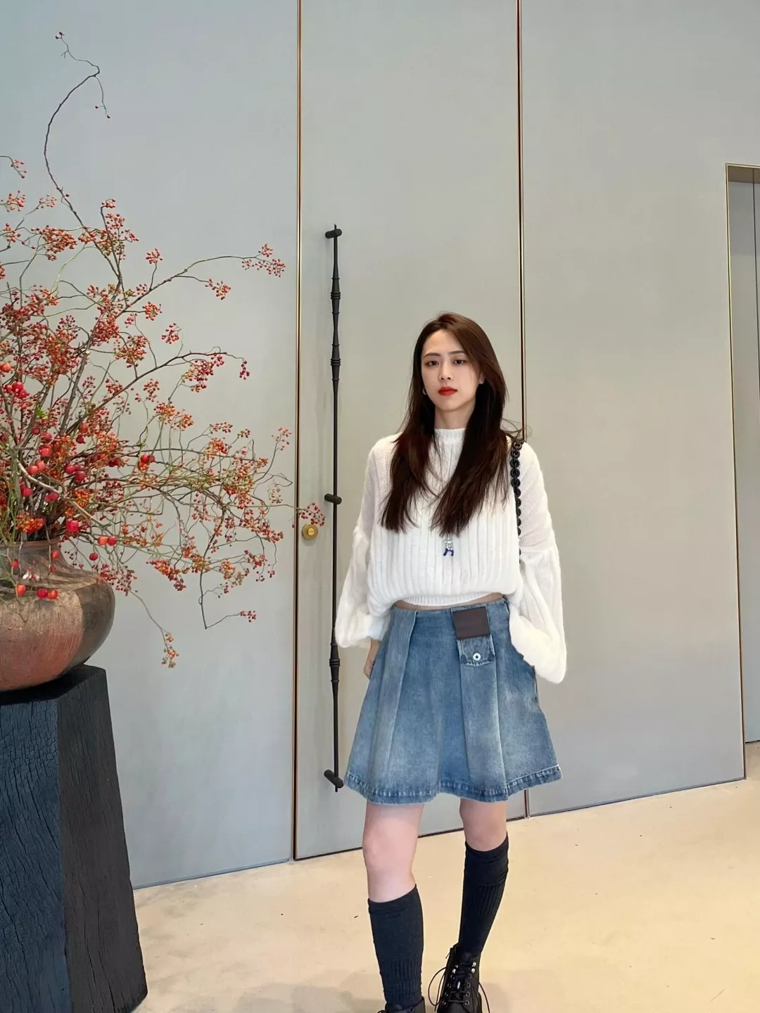 로에베 워싱 블루 비대칭 데님 반치마 상세 이미지 23