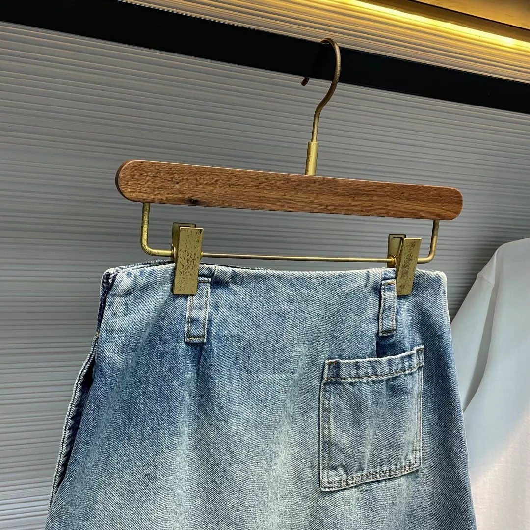 로에베 워싱 블루 비대칭 데님 반치마 상세 이미지 8