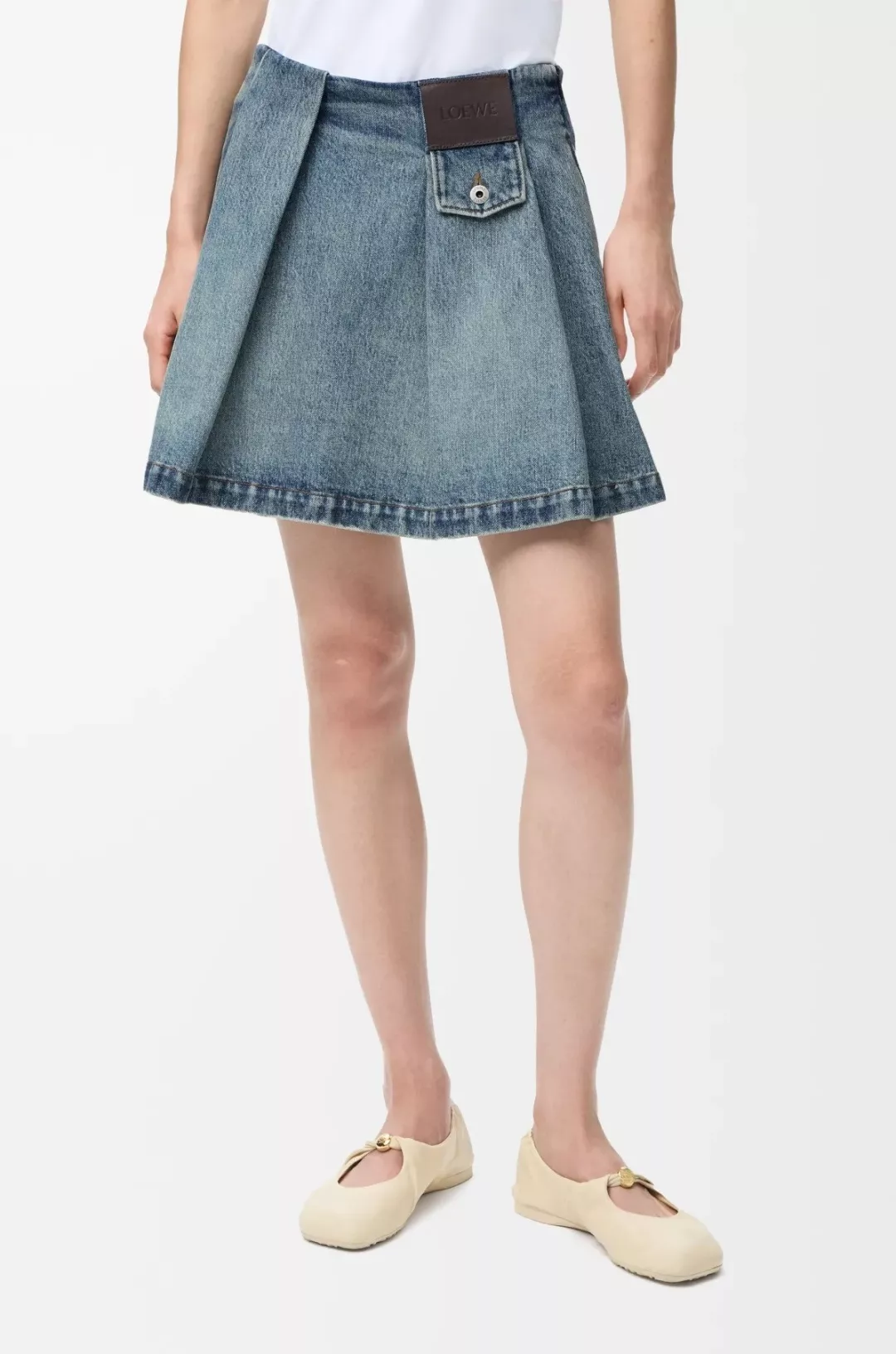 로에베 워싱 블루 비대칭 데님 반치마 상세 이미지 28