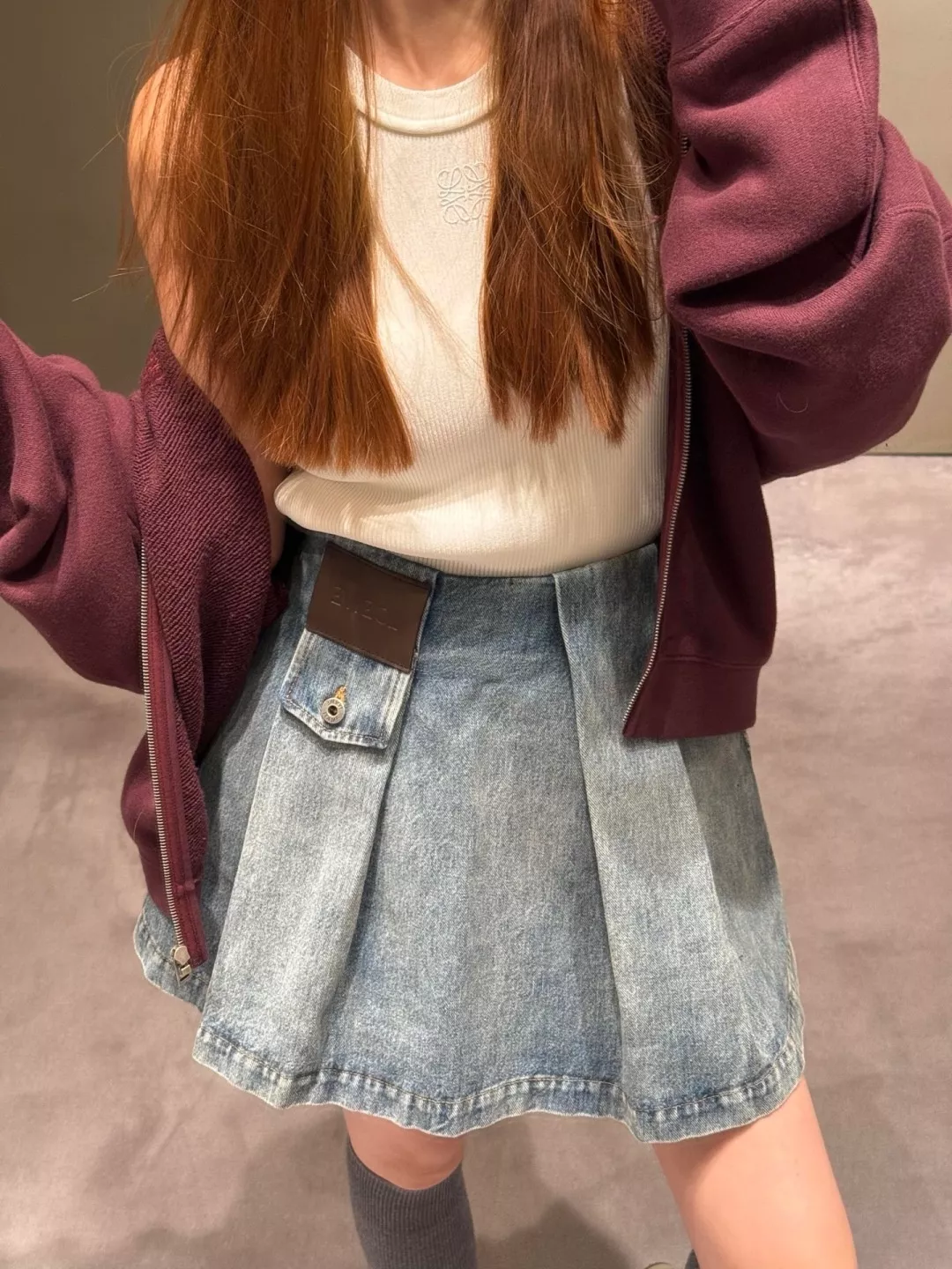 로에베 워싱 블루 비대칭 데님 반치마 상세 이미지 26