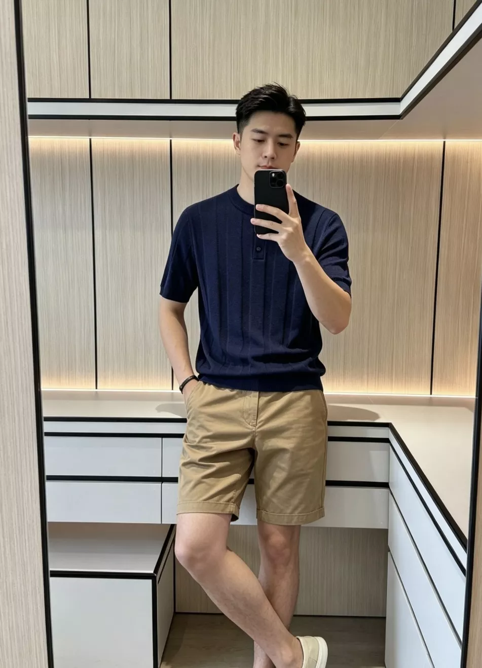 브루넬로쿠치넬리 린넨 혼방 헨리넥 반소매 상의 상세 이미지 77
