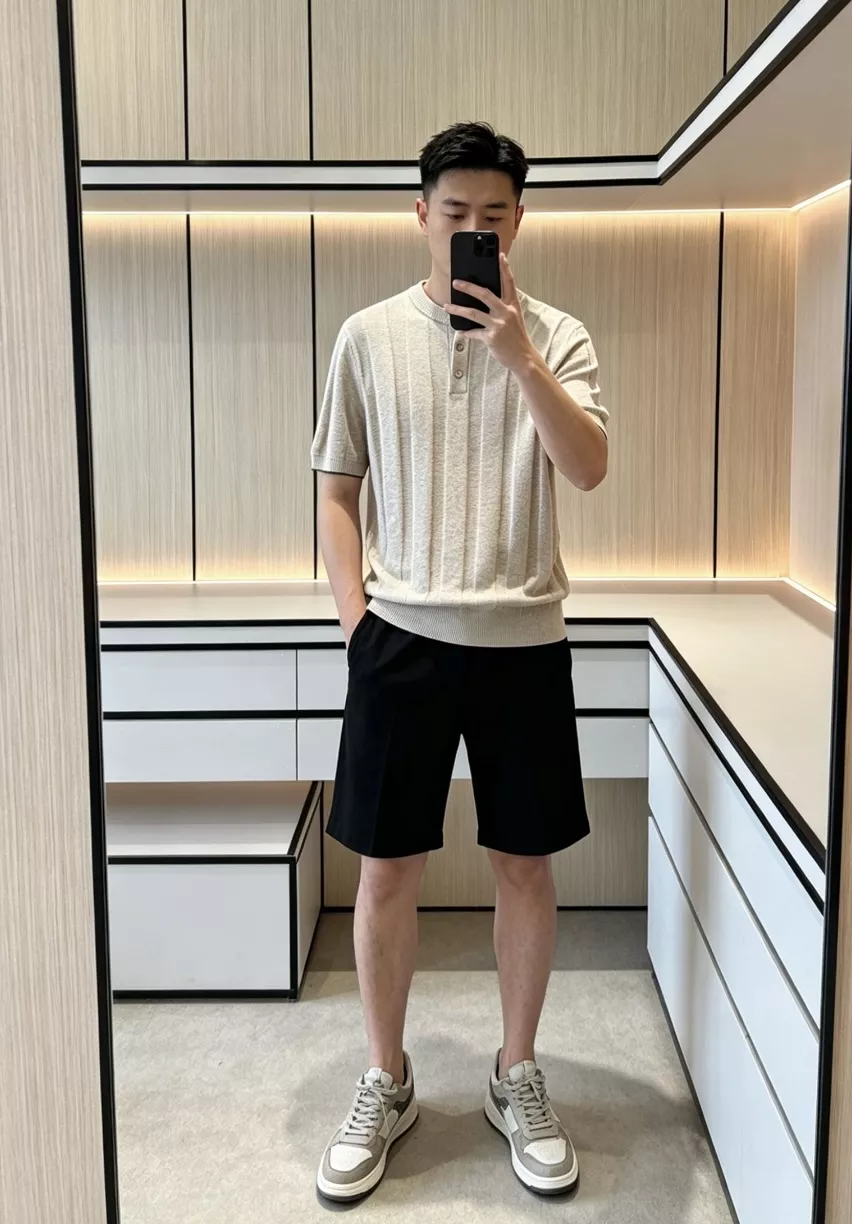 브루넬로쿠치넬리 린넨 혼방 헨리넥 반소매 상의 상세 이미지 84