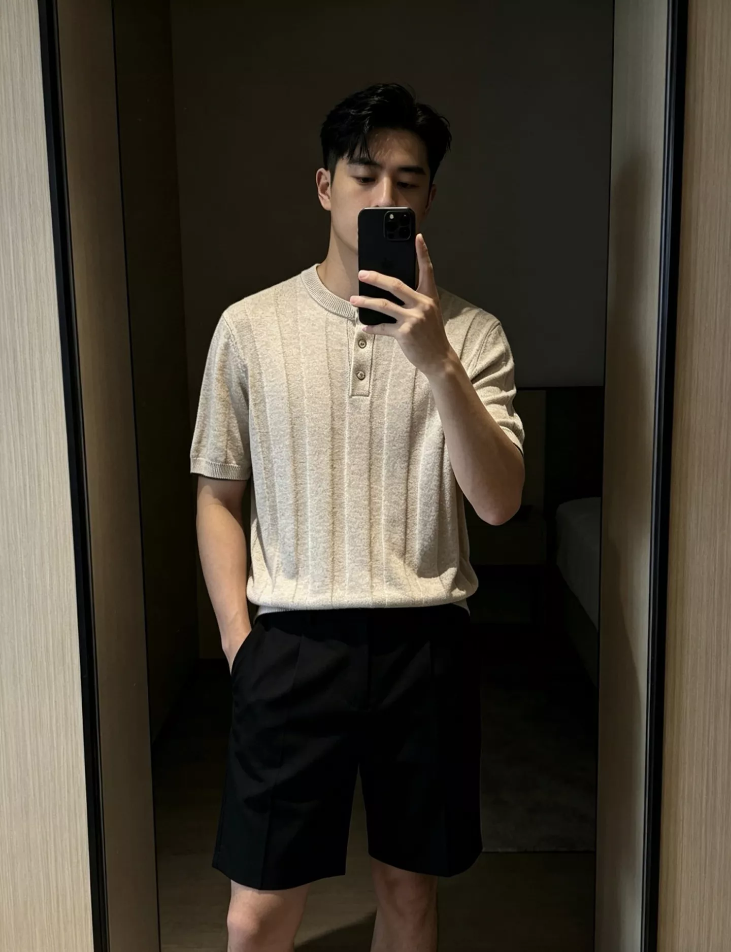 브루넬로쿠치넬리 린넨 혼방 헨리넥 반소매 상의 상세 이미지 86