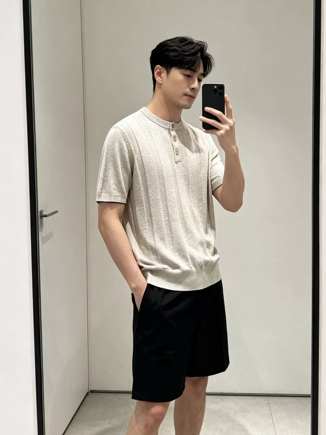 브루넬로쿠치넬리 린넨 혼방 헨리넥 반소매 상의 상세 이미지 85