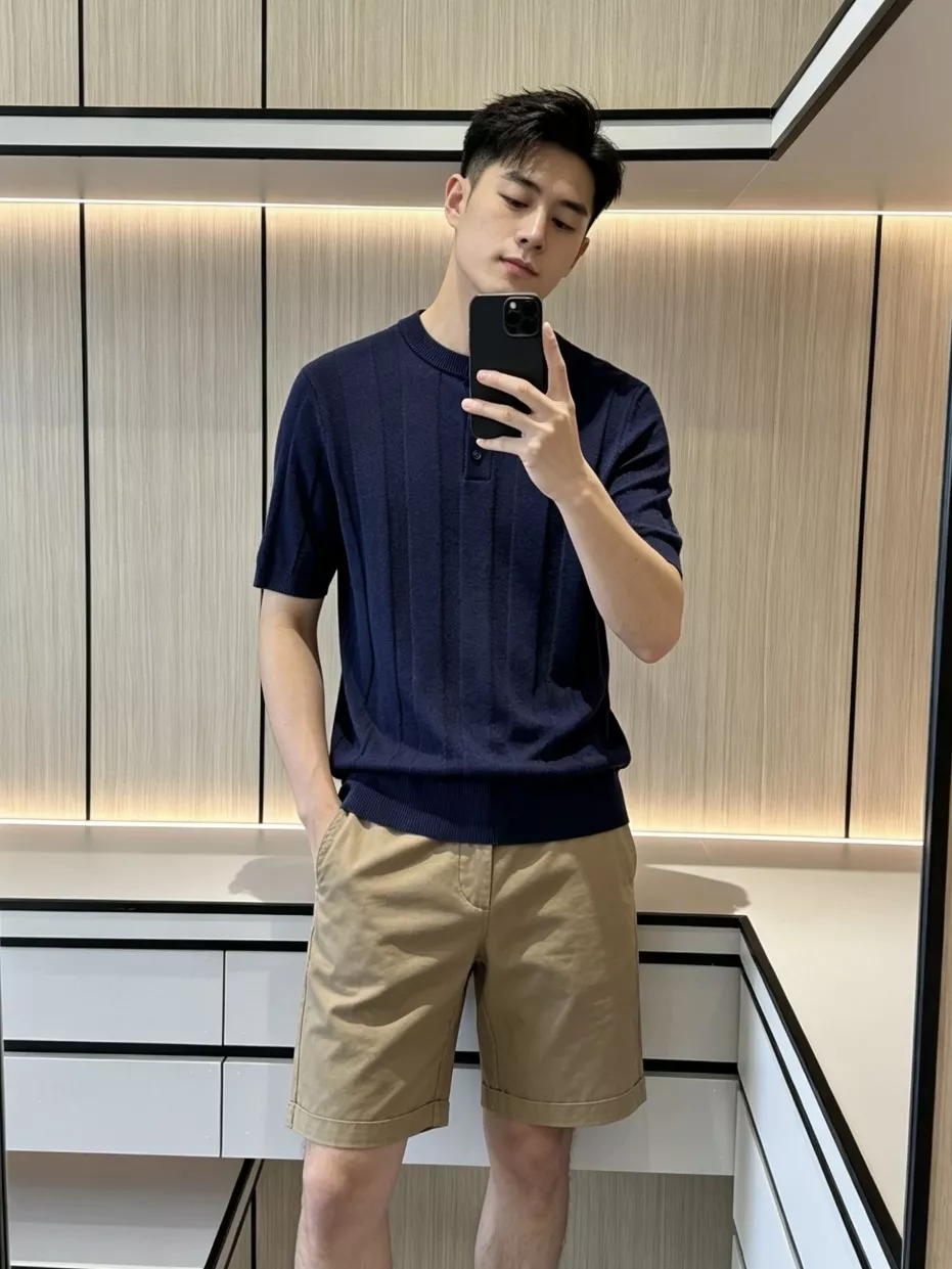 브루넬로쿠치넬리 린넨 혼방 헨리넥 반소매 상의 상세 이미지 79