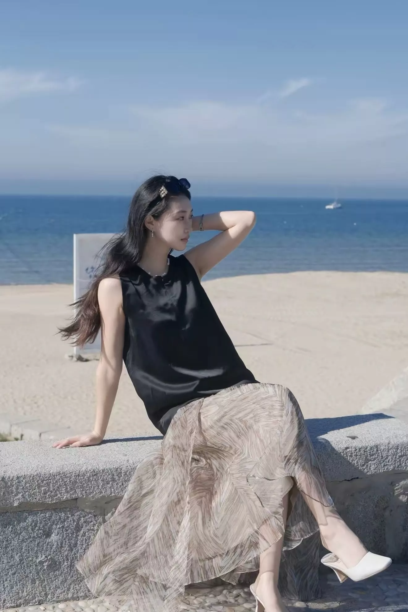 브루넬로쿠치넬리 실크 오간자 플레어 스커트 상세 이미지 100