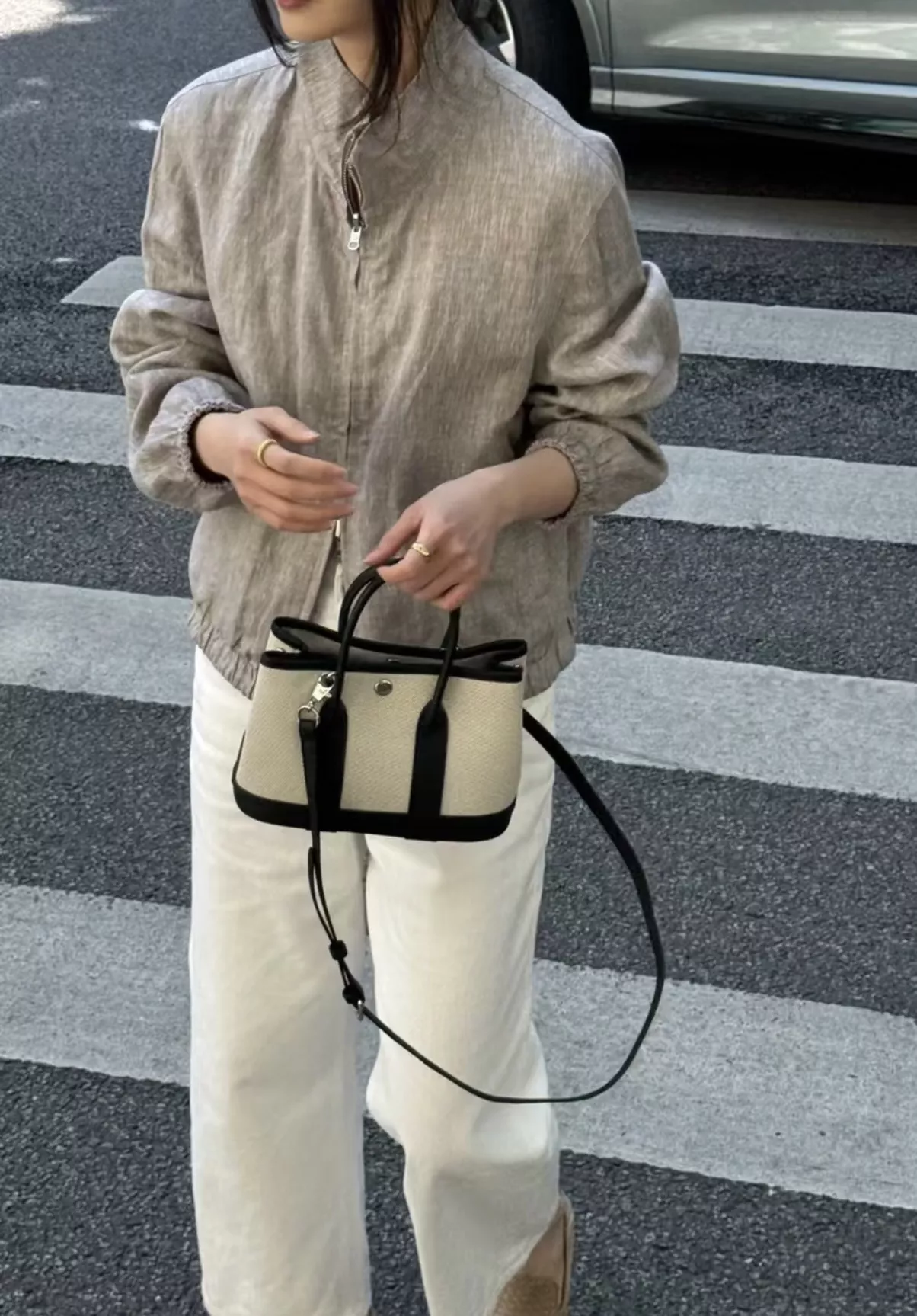 로로피아나 양면 착용 린넨 봄버 아우터 상세 이미지 67