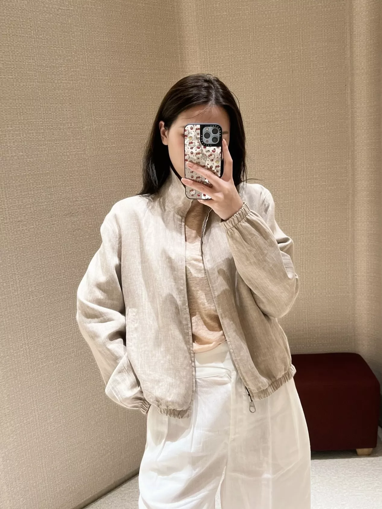 로로피아나 양면 착용 린넨 봄버 아우터 상세 이미지 71