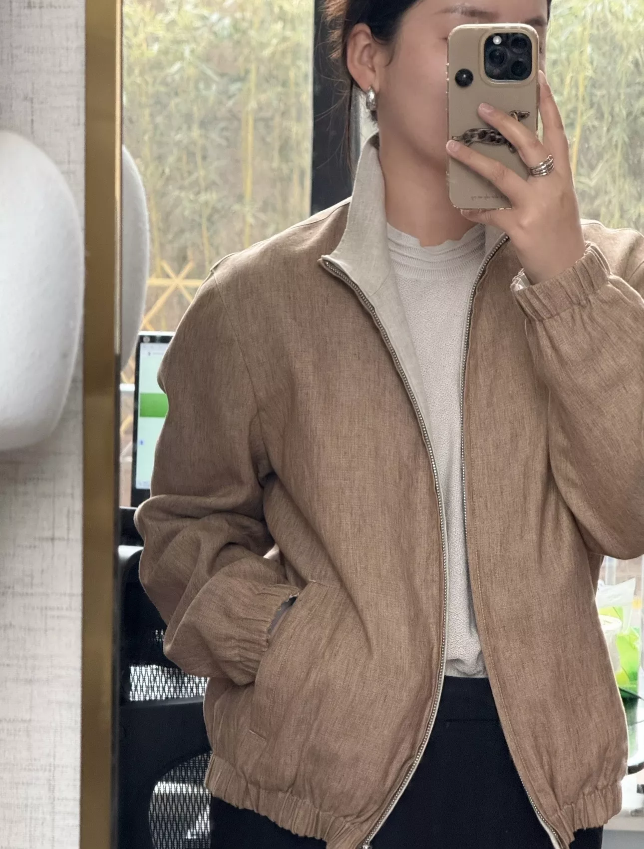 로로피아나 양면 착용 린넨 봄버 아우터 상세 이미지 68
