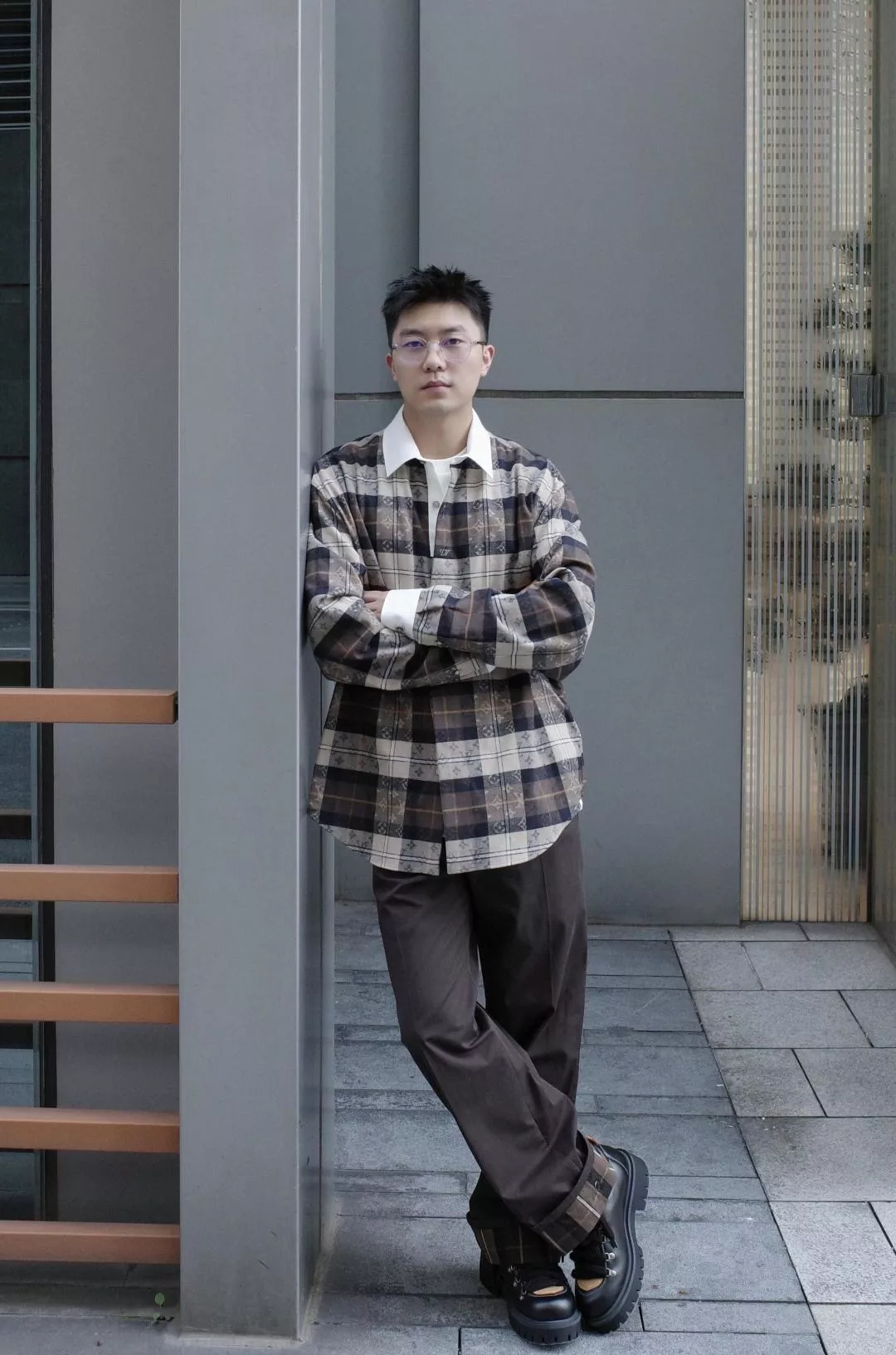 루이비통 모노그램 체크 플란넬 오버핏 셔츠 상세 이미지 88