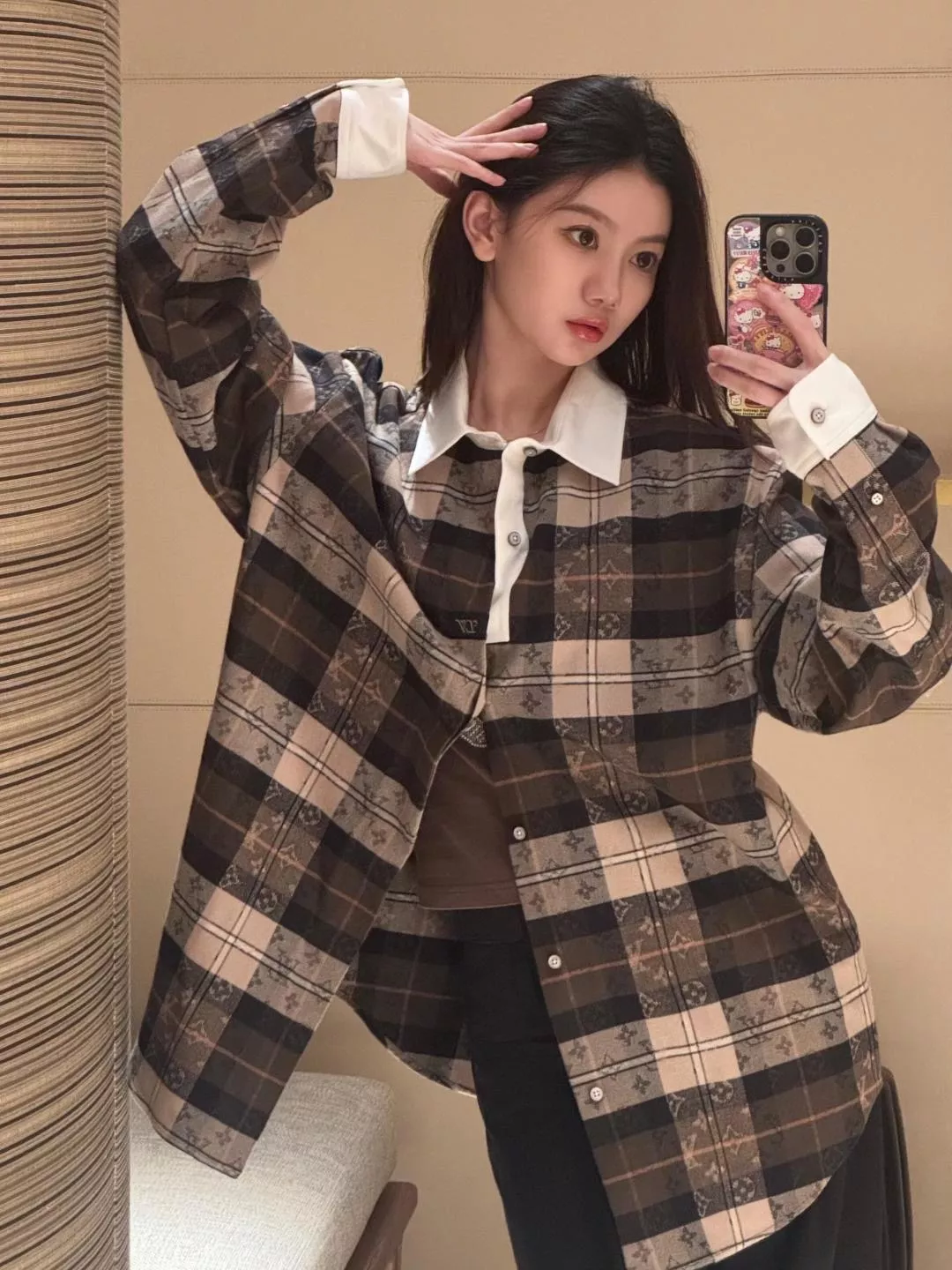 루이비통 모노그램 체크 플란넬 오버핏 셔츠 상세 이미지 73