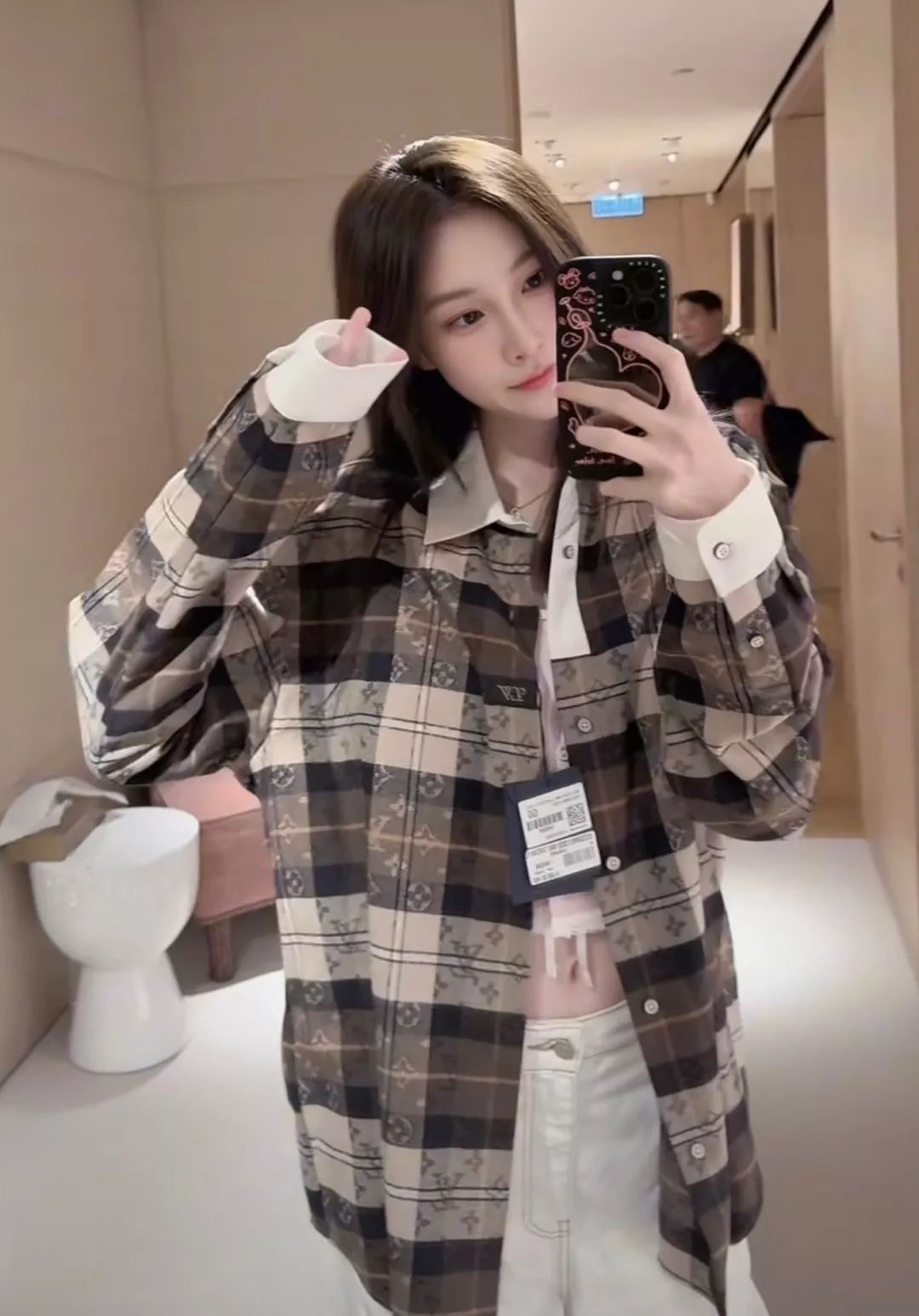 루이비통 모노그램 체크 플란넬 오버핏 셔츠 상세 이미지 80