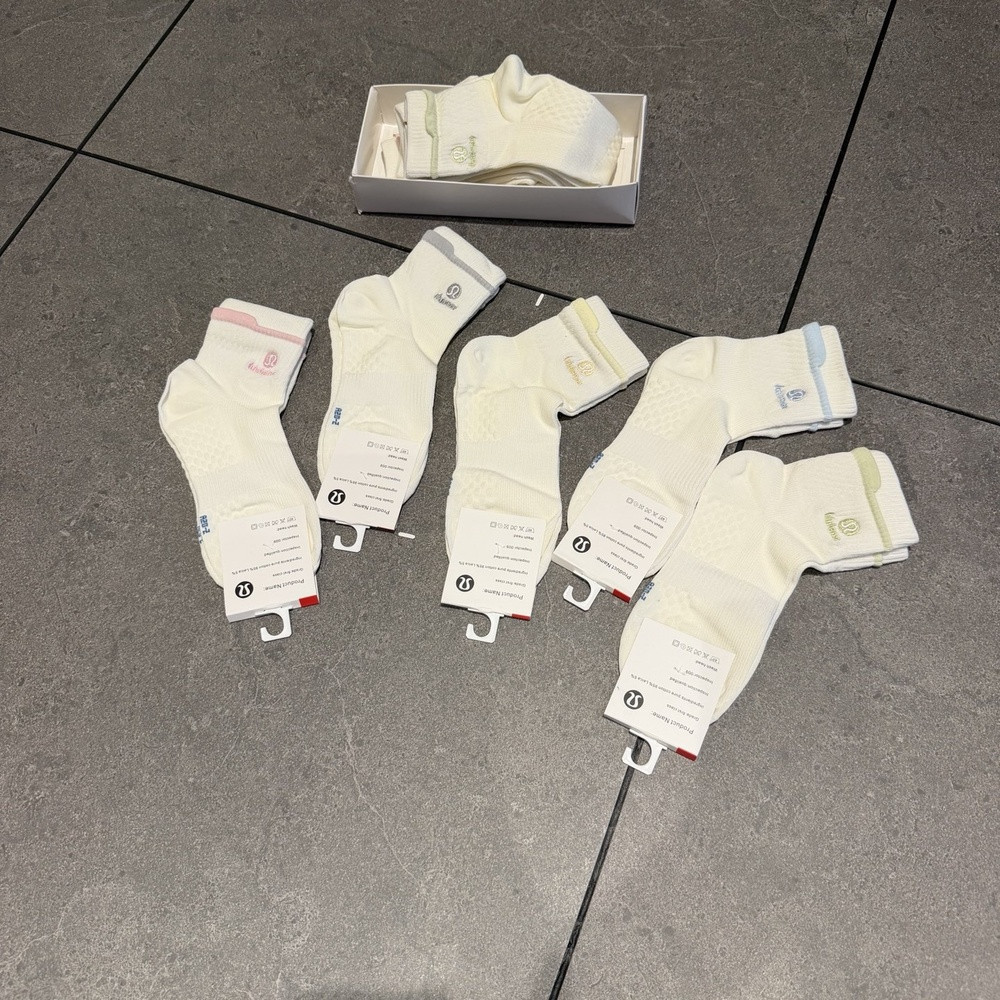 룰루레몬 자수 로고 코튼 롱삭스 세트