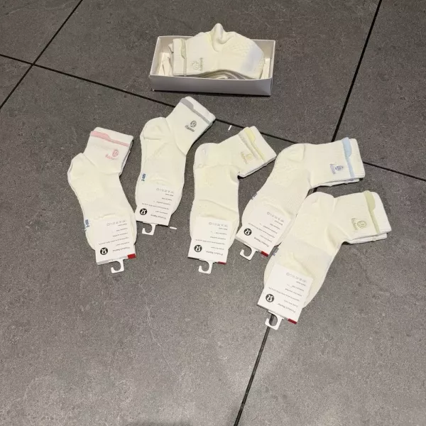 룰루레몬 자수 로고 코튼 롱삭스 세트