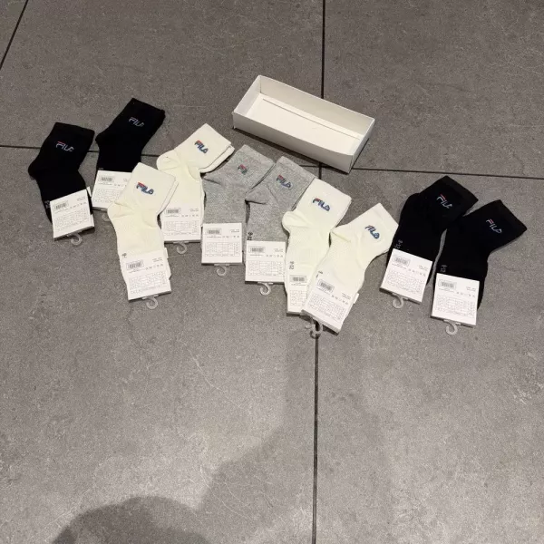 휠라 필라 자수 코튼 숏삭스 세트