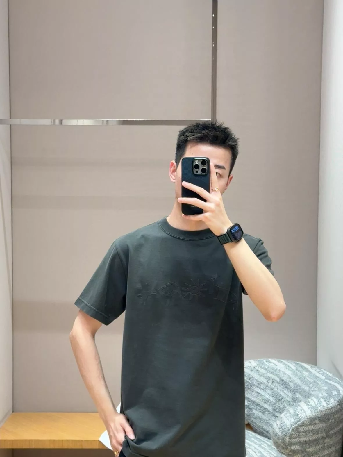 디올 협업 자수 라운드 반팔 탑 상세 이미지 17