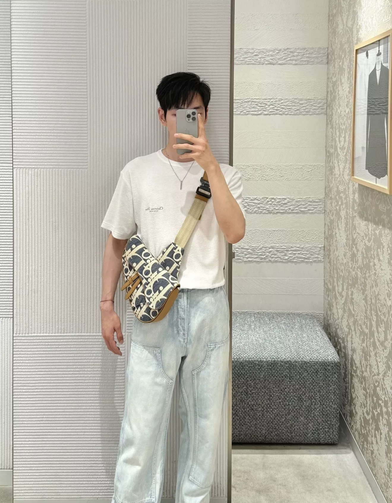 디올 자수 포인트 테리 코튼 반팔 상의 상세 이미지 20