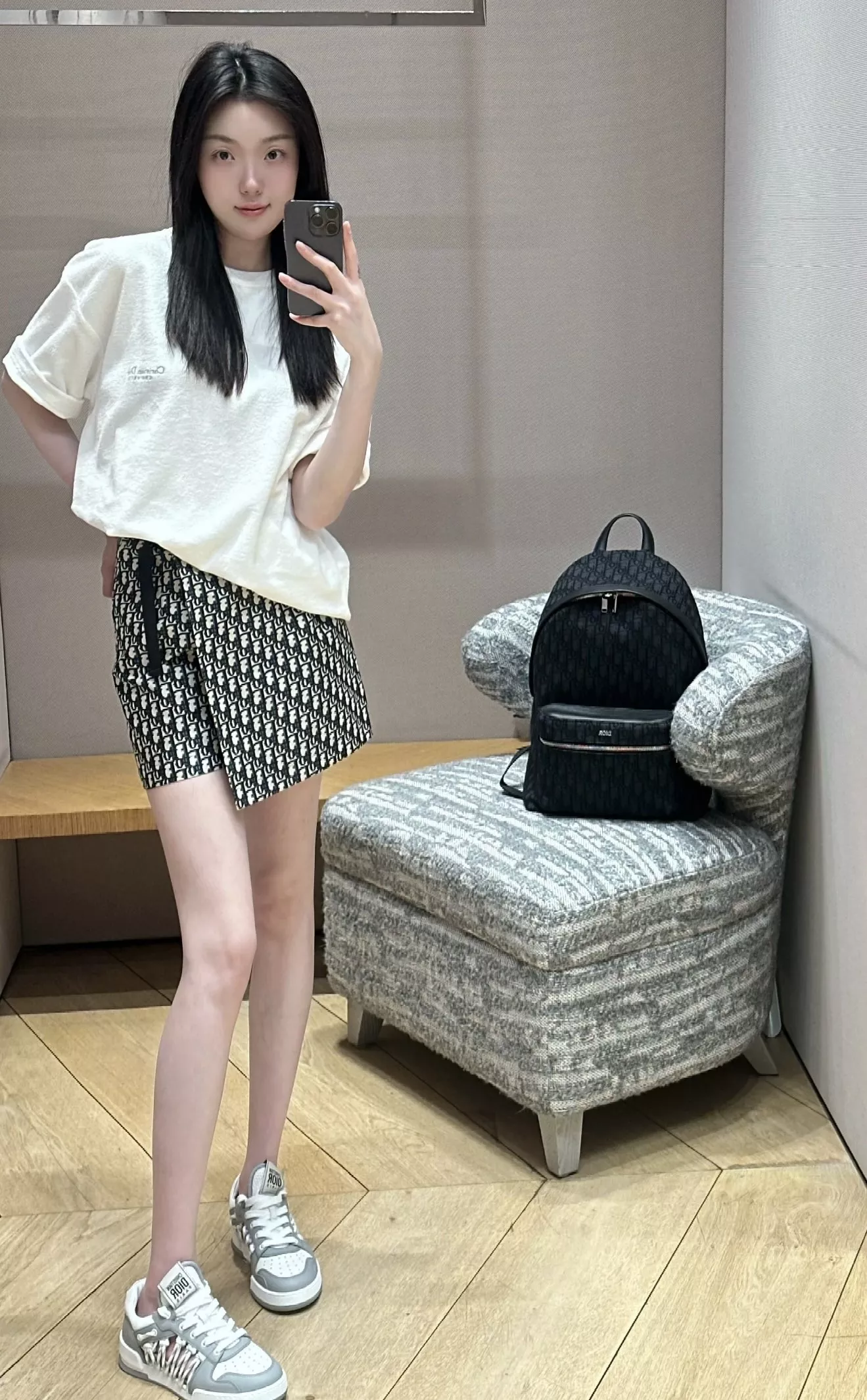 디올 자수 포인트 테리 코튼 반팔 상의 상세 이미지 13