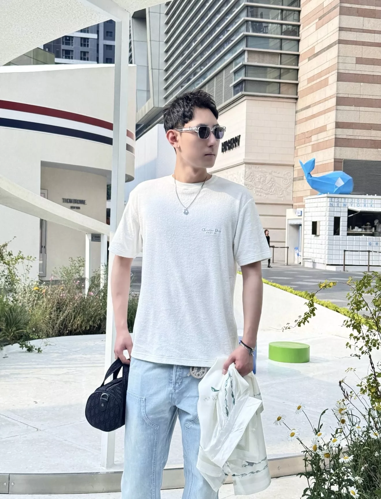 디올 자수 포인트 테리 코튼 반팔 상의 상세 이미지 23