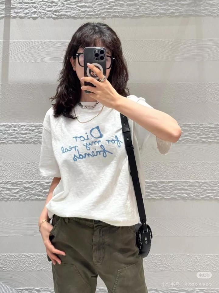 디올 타월 자수 로고 코튼 반팔 상의 상세 이미지 14