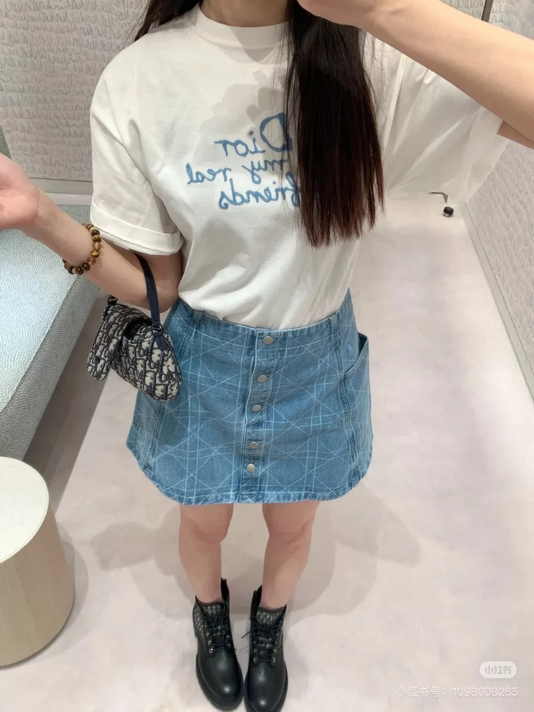 디올 타월 자수 로고 코튼 반팔 상의 상세 이미지 13