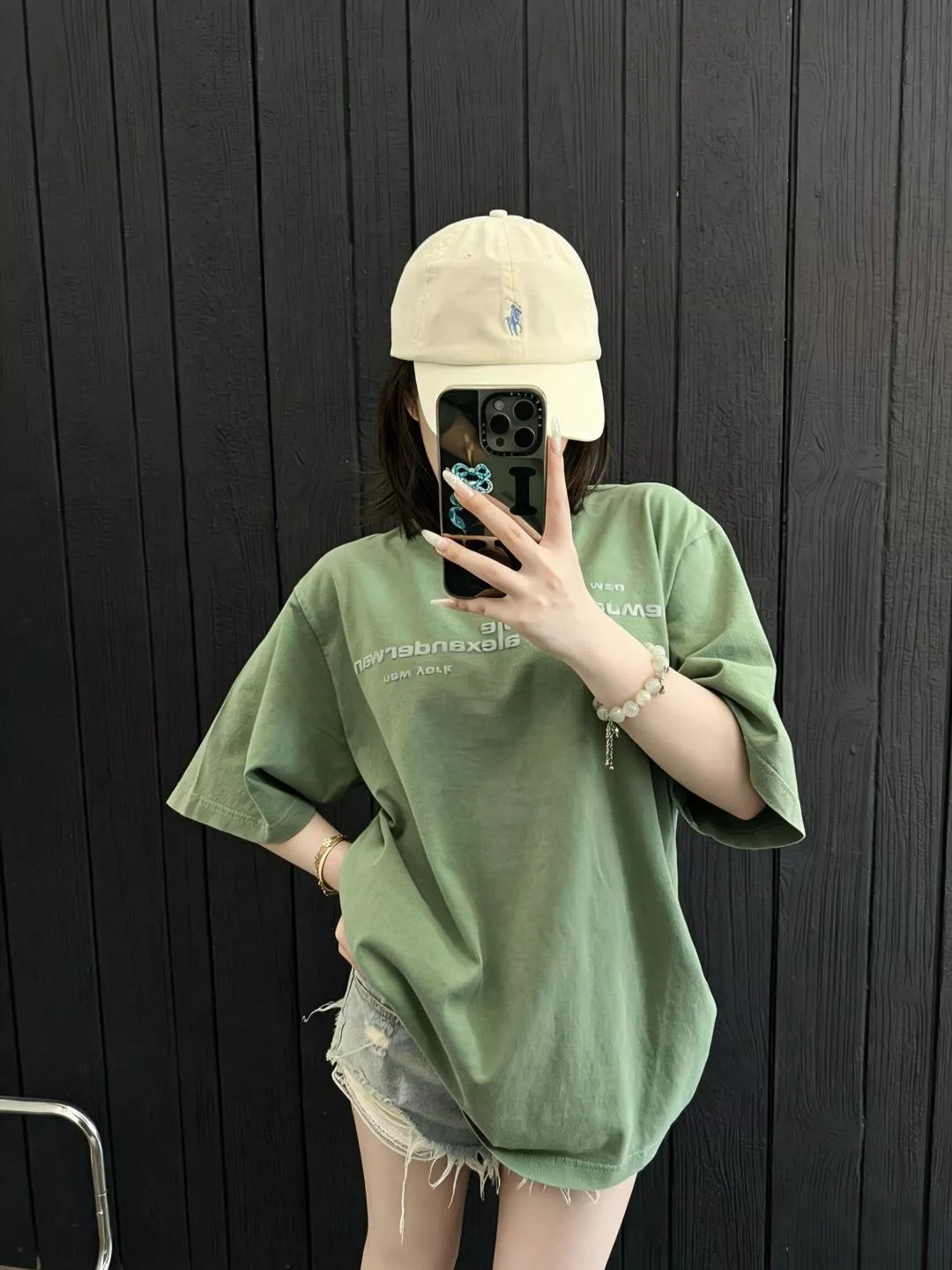 알렉산더왕 미러 로고 프린트 라운드 반팔 상의 상세 이미지 21