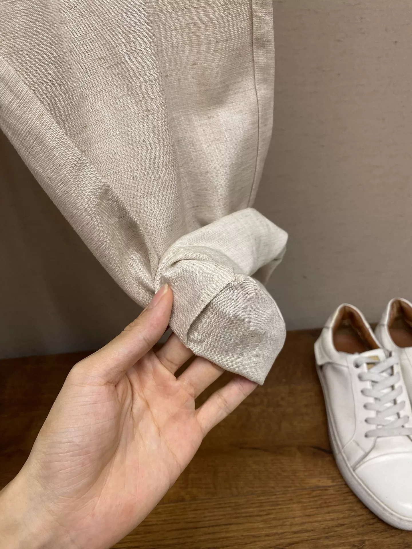 로로피아나 린넨 스타일 밴딩 팬츠 상세 이미지 6