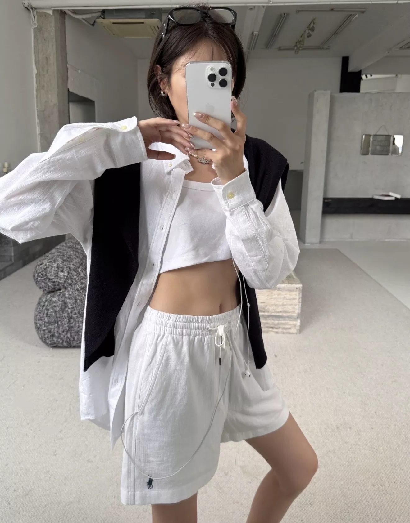 랄프로렌 리넨 자수 밴딩 반바지 상세 이미지 10