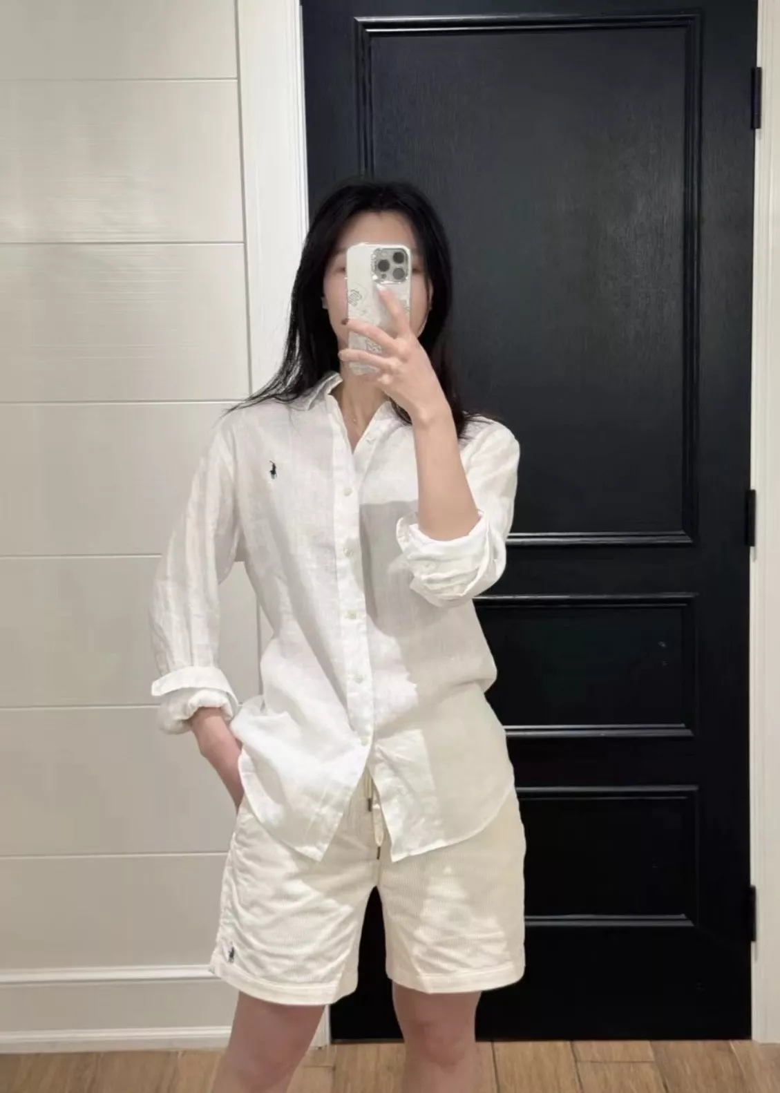 랄프로렌 리넨 자수 밴딩 반바지 상세 이미지 12