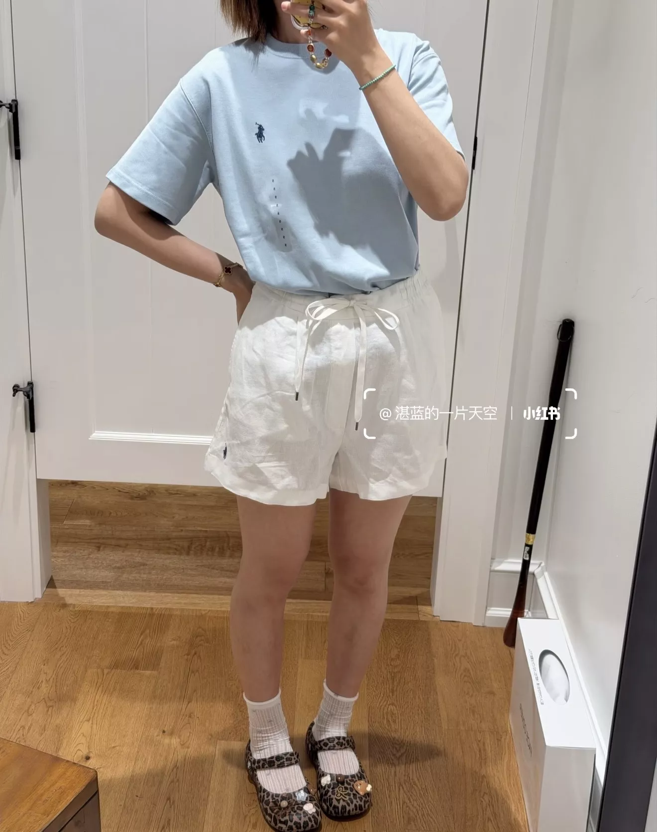 랄프로렌 리넨 자수 밴딩 반바지 상세 이미지 13